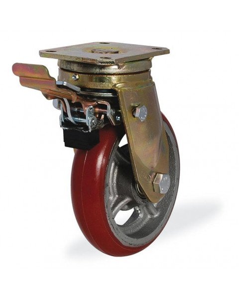 Колёсная опора KAMA 4302-D2OR-250-F09 с тормозом Колёсная опора KAMA 4302-D2OR-250-F09 с тормозом